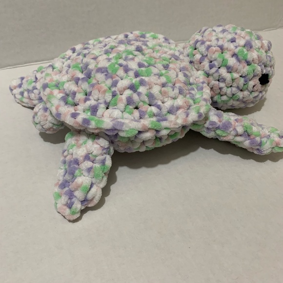 Sea Turtle Soft Stuffed Plushie Handmade Crochet Sea Turtle - Picture 4 of 13